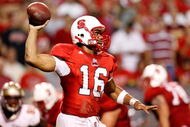RALEIGH, NC - OCTOBER 16:  Quarterback Russell Wilson #16 of the North Carolina State Wolfpack in action against the Florida State Seminoles during the game at Carter-Finley Stadium on September 16, 2008 in Raleigh, North Carolina.  (Photo by Kevin C. Cox/Getty Images)