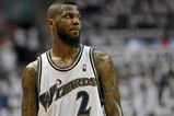 WASHINGTON - MAY 2: DeShawn Stevenson #2 of the Washington Wizards looks towards the sideline during the game against the Cleveland Cavaliers in Game Six of the Eastern Conference Quarterfinals during the 2008 NBA Playoffs at the Verizon Center on May 2, 2008 in Washington, DC. The Cavaliers won 105-88 to advance to the next round.  NOTE TO USER: User expressly acknowledges and agrees that, by downloading and or using this photograph, User is consenting to the terms and conditions of the Getty Images License Agreement. (Photo by Drew Hallowell/Getty Images)