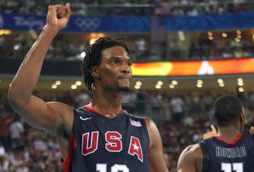 BEIJING - AUGUST 24:  Chris Bosh #12 of the United States celebrates after winning the gold medal game 118-107 over Spain during Day 16 of the Beijing 2008 Olympic Games at the Beijing Olympic Basketball Gymnasium on August 24, 2008 in Beijing, China.  (Photo by Phil Walter/Getty Images)