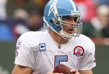 EAST RUTHERFORD, NJ - SEPTEMBER 27:  Kerry Collins #5 of The Tennessee Titans in action against the New York Jets during their game on September 27, 2009 at Giants Stadium in East Rutherford, New Jersey.  (Photo by Al Bello/Getty Images)