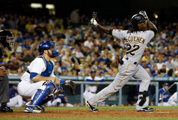 LOS ANGELES, CA - SEPTEMBER 14:  Andrew McCutchen #22 of the Pittsburgh Pirates bats against the Los Angeles Dodgers at Dodger Stadium on September 14, 2009 in Los Angeles, California.  (Photo by Jeff Gross/Getty Images)