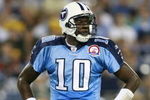 NASHVILLE, TN - SEPTEMBER 3: Vince Young #10 of the Tennessee Titans looks on against the Green Bay Packers during a preseason NFL game at LP Field on September 3, 2009 in Nashville, Tennessee. The Titans beat the Packers 27-13. (Photo by Joe Murphy/Getty Images) 