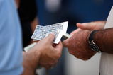 ST PETERSBURG, FL - OCTOBER 22:  A fan holds tickets before the Philadelphia Phillies take on the Tampa Bay Rays during game one of the 2008 MLB World Series on October 22, 2008 at Tropicana Field in St. Petersburg, Florida.  (Photo by Jamie Squire/Getty Images)