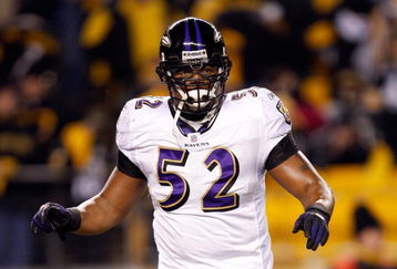 PITTSBURGH - JANUARY 18:  Ray Lewis #52 of the Baltimore Ravens warms up against the Pittsburgh Steelers during the AFC Championship game on January 18, 2009 at Heinz Field in Pittsburgh, Pennsylvania.  (Photo by Streeter Lecka/Getty Images)