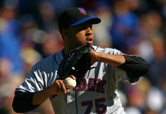 CHICAGO - AUGUST 30: Francisco Rodriguez #75 of the New York Mets finishes off the Chicago Cubs in the 9th inning on August 30, 2009 at Wrigley Field in Chicago, Illinois. The Mets defeated the Cubs 4-1.  (Photo by Jonathan Daniel/Getty Images)