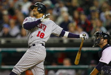 DETROIT - SEPTEMBER 30:  Orlando Cabrera #18 of the Minnesota Twins flies out in the fifth inning against the Detroit Tigers during the game on September 30, 2009 at Comerica Park in Detroit, Michigan. (Photo by Gregory Shamus/Getty Images)
