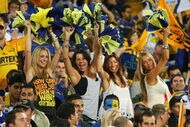 SYDNEY, AUSTRALIA - SEPTEMBER 25:  Eels fans enjoy the atmosphere during the first NRL Preliminary Final match between the Bulldogs and the Parramatta Eels at ANZ Stadium on September 25, 2009 in Sydney, Australia.  (Photo by Cameron Spencer/Getty Images)