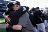 DENVER - OCTOBER 01:  Troy Tulowitzki of the Colorado Rockies celebrates with his teammates after they defeated the Milwaukee Brewers at Coors Field on October 1, 2009 in Denver, Colorado. The Rockies defeated the Brewers 9-2 and clinched a National League playoff berth.  (Photo by Doug Pensinger/Getty Images)