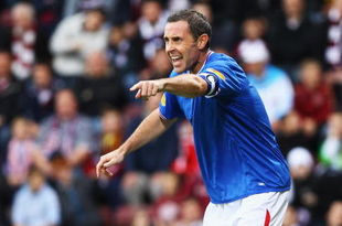 EDINBURGH, SCOTLAND - AUGUST 23: David Weir of Rangers in action during the Clydesdale Bank Scottish Premier league match between Hearts and Rangers at Tynecastle Park on August 23, 2009 in Edinburgh, Scotland.  (Photo by Jeff J Mitchell/Getty Images)