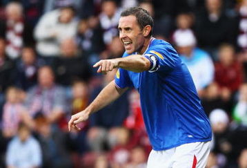 EDINBURGH, SCOTLAND - AUGUST 23: David Weir of Rangers in action during the Clydesdale Bank Scottish Premier league match between Hearts and Rangers at Tynecastle Park on August 23, 2009 in Edinburgh, Scotland.  (Photo by Jeff J Mitchell/Getty Images)