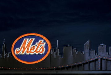 FLUSHING, NY - APRIL 13: A Mets logo inside the ground is seen on opening day at Citi Field on April 13, 2009 in the Flushing neighborhood of the Queens borough of New York City. This is the first regular season MLB game being played at the new venue which replaced Shea Stadium as the Mets home field.  (Photo by Nick Laham/Getty Images)