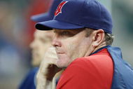 DETRIOT - JULY 8: Manager Eric Wedge #22 of the Cleveland Indians looks on against the Detroit Tigers on July 8, 2008 at Comerica Park in Detroit, Michigan. (Photo by: Gregory Shamus/Getty Images)