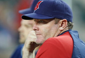 DETRIOT - JULY 8: Manager Eric Wedge #22 of the Cleveland Indians looks on against the Detroit Tigers on July 8, 2008 at Comerica Park in Detroit, Michigan. (Photo by: Gregory Shamus/Getty Images)