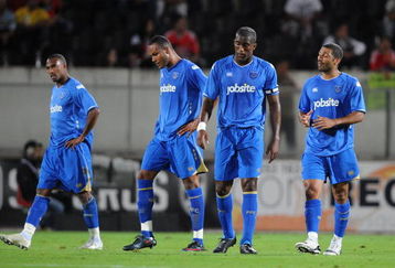 GUIMARAES, PORTUGAL - JULY 31:  Portsmouth players react after conceding a goal against Benfica during the Guimaraes Trophy match between Portsmouth and Benfica at the Alfonso Henriques stadium on July 31, 2009 in Guimaraes, Portugal.  (Photo by Denis Doyle/Getty Images)