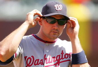 SAN FRANCISCO - MAY 13:  Ryan Zimmerman #11 of the Washington Nationals puts on his sunglasses during their game against the San Francisco Giants at AT&T Park on May 13, 2009 in San Francisco, California.  (Photo by Ezra Shaw/Getty Images)