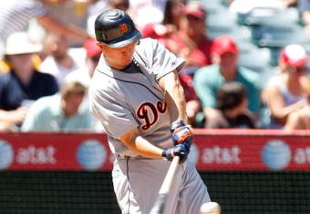 ANAHEIM, CA - AUGUST 26:  Magglio Ordonez #30 of the Detroit Tigers bats against the Los Angeles Angels of Anaheim at Angel Stadium on August 26, 2009 in Anaheim, California. The Angels defeated the Tigers 4-2.  (Photo by Jeff Gross/Getty Images)