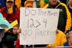 GREEN BAY, WI - OCTOBER 19:  A Packer fan holds a sign supporting Aaron Rodgers over Brett Favre during the game between the Green Bay Packers and the Indianapolis Colts on October 19, 2008 at Lambeau Field in Green Bay Wisconsin. The Packers won 34-14.   (Photo by Stephen Dunn/Getty Images)