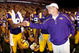 BATON ROUGE, LA - SEPTEMBER 19:  Jordan Jefferson #9 shakes hands with head coach Les Miles  of the Louisiana State University Tigers after defeating the University of Louisiana-Lafatette Ragin' Cajuns at Tiger Stadium 31-3 on September 19, 2009 in Baton Rouge, Louisiana.  (Photo by Chris Graythen/Getty Images)
