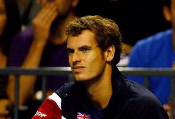 LIVERPOOL, ENGLAND - SEPTEMBER 20:  Andy Murray of Great Britain looks on during the fifth rubber match between Daniel Evans of Great Britain and Michal Przysiezny of Poland in the Davis Cup tie between Great Britain and Poland at Liverpool Echo Arena on September 20, 2009 in Liverpool, England.  (Photo by Clive Rose/Getty Images)