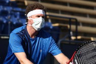 LOS ANGELES, CA - MAY 02:  Will Ferrell competes at the K-Swiss Global Tennis Showdown to benefit the Swedish School of LA at the Los Angeles Tennis Center at UCLA on May 2, 2009 in Los Angeles, California.  (Photo by Noel Vasquez/Getty Images)