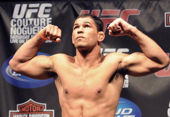 PORTLAND, OR - AUGUST 28: UFC heavyweight fighter Antonio Rodrigo Nogueira weighs in at the UFC 102: Couture vs. Nogueira Weigh-In at the Rose Garden Arena on August 28, 2009 in Portland, Oregon. (Photo by Jon Kopaloff/Getty Images)