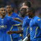 PORTSMOUTH, UNITED KINGDOM - SEPTEMBER 18:  Lassana Diarra of Portsmouth celebrates with his team-mates after scoring the first goal for Portsmouth during the UEFA Cup round one first leg match between Portsmouth and Guimaraes at Fratton Park on September 18, 2008 in Portsmouth, England.  (Photo by Paul Gilham/Getty Images)