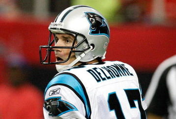 ATLANTA - SEPTEMBER 20:  Quarterback Jake Delhomme #17 of the Carolina Panthers against the Atlanta Falcons at Georgia Dome on September 20, 2009 in Atlanta, Georgia.  (Photo by Kevin C. Cox/Getty Images)