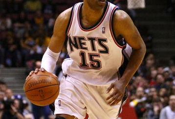 EAST RUTHERFORD, NJ - MARCH 27:  Vince Carter #15 of the New Jersey Nets drives against the Los Angeles Lakers during the game on March 27, 2009 at the Izod Center in East Rutherford, New Jersey. NOTE TO USER: User expressly acknowledges and agrees that, by downloading and/or using this Photograph, User is consenting to the terms and conditions of the Getty Images License Agreement.  (Photo by Chris McGrath/Getty Images)