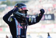 SUZUKA, JAPAN - OCTOBER 04:  Sebastian Vettel of Germany and Red Bull Racing celebrates in parc ferme as he wins the Japanese Formula One Grand Prix at Suzuka Circuit on October 4, 2009 in Suzuka, Japan.  (Photo by Getty Images)