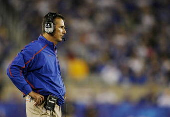 LEXINGTON, KY - SEPTEMBER 26:  Head coach Urban Meyer of the Florida Gators watches his team play in the third quarter of the game against the Kentucky Wildcats at Commonwealth Stadium on September 26, 2009 in Lexington, Kentucky. (Photo by Andy Lyons/Getty Images)
