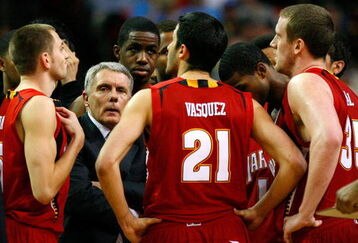 ATLANTA - MARCH 14:  Head coach Gary Williams of the Maryland Terrapins directs his team during a timeout against the Duke Blue Devils in the semifinals of the 2009 ACC Men's Basketball Tournament on March 14, 2009 at the Georgia Dome in Atlanta, Georgia.  (Photo by Kevin C. Cox/Getty Images)
