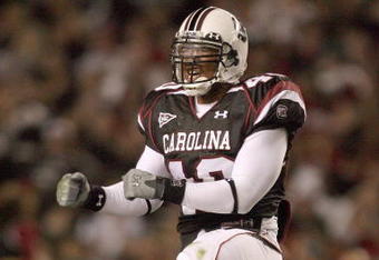 COLUMBIA - NOVEMBER 1:  Eric Norwood #40 of the South Carolina Gamecocks celebrates on the field during the game against the Tennessee Volunteers at Williams-Brice Stadium on November 1, 2008 in Columbia, South Carolina. (Photo by: Streeter Lecka/Getty Images)
