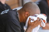 ANAHEIM, CA - JULY 06: Vernon Wells #5 of the Toronto Blue Jays is upset after his teams loss to the Los Angeles Angels of Anaheim at the game at Angels Stadium on July 6, 2008 in Anaheim, California. (Photo by Jeff Gross/Getty Images)