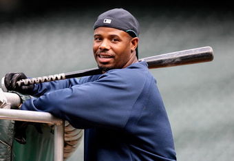 SEATTLE  - AUGUST 14:  Ken Griffey Jr. #24 waits to hit during batting practice prior to the game against the New York Yankees on August 14, 2009 at Safeco Field in Seattle, Washington. (Photo by Otto Greule Jr/Getty Images)