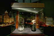 CHICAGO - APRIL 02:  The World Series and American League Championship trophies are on display for the Opening Day game between the Chicago White Sox and the Cleveland Indians on April 2, 2006 at U.S. Cellular Field in Chicago, Illinois.  (Photo by Jonathan Daniel/Getty Images)