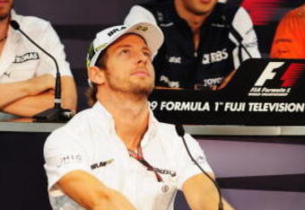 SUZUKA, JAPAN - OCTOBER 01:  Jenson Button of Great Britain and Brawn GP attends the drivers press conference during previews to the Japanese Formula One Grand Prix at Suzuka Circuit on October 1, 2009 in Suzuka, Japan.  (Photo by Clive Mason/Getty Images)