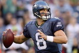 SEATTLE - AUGUST 22:  Matt Hasselbeck #8 of the Seattle Seahawks looks to pass the ball during the game against the Denver Broncos on August 22, 2009 at Qwest Field in Seattle, Washington. (Photo by Otto Greule Jr/Getty Images)  