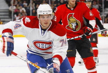 OTTAWA - SEPTEMBER 19:  Sergei Kostitsyn #74 of the Montreal Canadiens skates against the Ottawa Senators during the preseason game at Scotiabank Place on September 19, 2009 in Ottawa, Canada. The Ottawa Senators defeated the Montreal Canadiens 6-1.  (Photo by Phillip MacCallum/Getty Images) 