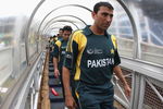JOHANNESBURG, SOUTH AFRICA - OCTOBER 03:  Younis Khan of Pakistan leads his team on to the field for the national anthems ahead of the ICC Champions Trophy 2nd Semi Final match between New Zealand and Pakistan played at Wanderers Stadium on October 3, 2009 in Johannesburg, South Africa.  (Photo by Hamish Blair/Getty Images)