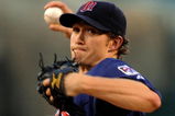 ANAHEIM, CA - JULY 23:  Scott Baker #30 pitcher for the Minnesotta Twins throws a pitch against the Los Angeles Angels of Anaheim during the first inning of the baseball game on July 23, 2009 in Anaheim, California.  (Photo by Kevork Djansezian/Getty Images)