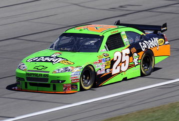 KANSAS CITY, KS - OCTOBER 02:  Brad Keselowski, driver of the #25 GoDaddy.com Chevrolet, drives during practice for the NASCAR Sprint Cup Series Price Chopper 400 presented by Kraft Foods at the Kansas Speedway on October 2, 2009 in Kansas City, Kansas.  (Photo by John Harrelson/Getty Images for NASCAR)