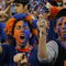INDIANAPOLIS - APRIL 03: Florida Gators fans cheer their team on before the start of the National Championship game against the UCLA Bruins of the NCAA Men's Final Four on April 3, 2006 at the RCA Dome in Indianapolis, Indiana. (Photo by Win McNamee/Getty Images)