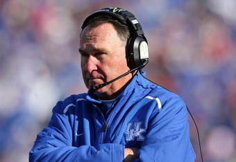 LEXINGTON, KY - NOVEMBER 08: Head Coach of the Kentucky Wildcats Rich Brooks is pictured during the game against the Georgia Bulldogs at Commonwealth Stadium on November 8, 2008 in Lexington, Kentucky. (Photo by Andy Lyons/Getty Images)