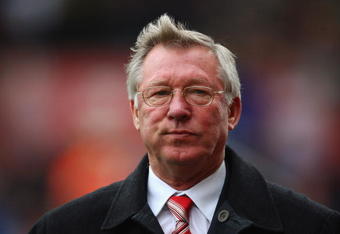 STOKE ON TRENT, ENGLAND - SEPTEMBER 26:  Sir Alex Ferguson of Manchester United looks on during the Barclays Premier League match between Stoke City and Manchester United at the Britannia Stadium on September 26, 2009 in Stoke on Trent, England.  (Photo by Jamie McDonald/Getty Images)