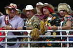 LANDOVER, MD - SEPTEMBER 28:  The Hogettes cheer on the Redskins during a game between the New England Patriots and the Washington Redskins on September 28, 2003 at FedEx Field in Landover, Maryland. The Redskins defeated the Patriots 20-17. (Photo by Jamie Squire/Getty Images). 