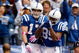 INDIANAPOLIS - OCTOBER 04:  Pierre Garcon #85 of the Indianapolis Colts and Autin Collie #17 celebrate a touchdown reception by Collie during the NFL game against the Seattle Seahawks at Lucas Oil Stadium on October 4, 2009 in Indianapolis, Indiana. The Colts won 34-17. Many players and officials in the NFL wore pink as part of breast cancer awareness month.  (Photo by Andy Lyons/Getty Images)