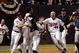 MINNEAPOLIS - OCTOBER 06: The Minnesota Twins celebrate after defeating the Detroit Tigers during the American League Tiebreaker game on October 6, 2009 at Hubert H. Humphrey Metrodome in Minneapolis, Minnesota. (Photo by Jamie Squire/Getty Images)