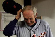 MINNEAPOLIS - OCTOBER 06:  Manager Jim Leyland #10 of the Detroit Tigers looks in the dugout during the American League Tiebreaker game against  the Minnesota Twins on October 6, 2009 at Hubert H. Humphrey Metrodome in Minneapolis, Minnesota.  (Photo by Jamie Squire/Getty Images)
