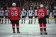 16 Feb 1998:  Eric Lindros (left) and Wayne Gretzky face the USA team  in the final round game of ice hockey at the Big Hat stadium in the 1998 Olympic Winter Games in Nagano, Japan. \ Mandatory Credit: Doug Pensinger /Allsport