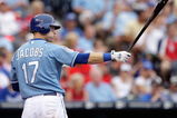 KANSAS CITY, MO - JUNE 20:  Mike Jacobs #17 of the Kansas City Royals bats against the St. Louis Cardinals during the game on June 20, 2009 at Kauffman Stadium in Kansas City, Missouri. (Photo by Jamie Squire/Getty Images)
